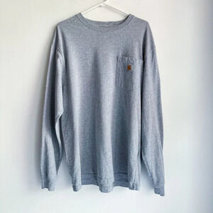 Carhartt Grey Long Sleeve Classic  T Shirt Loose Fit M